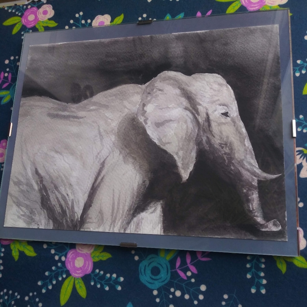 Original Watercolor Painting Elephant Wall Art Watercolors - Picture 4 of 13